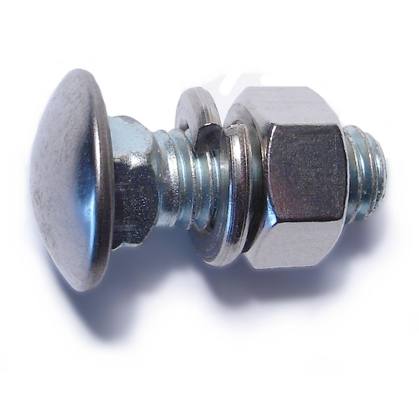 Carriage Bolt, Square Neck, 14 (Coarse), 1-1/4 in L, 18-8 Stainless Steel, 25 PK